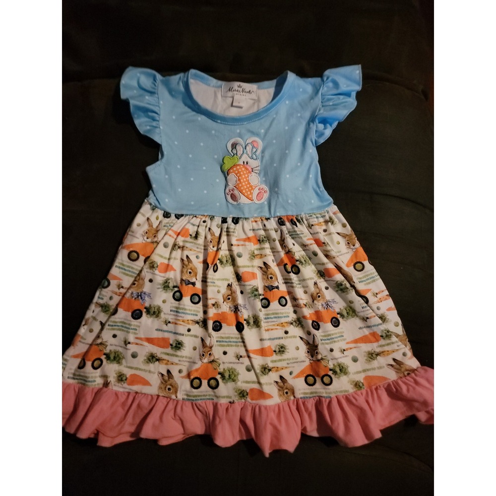 Marie nicole spring Easter bunny carrot dress size S 2t